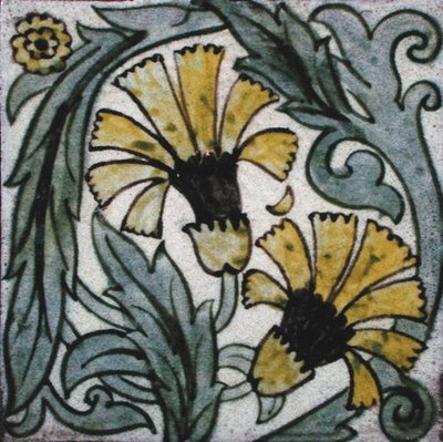 Tile with Floral Design by William de Morgan