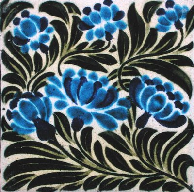 Tile with Floral Design by William de Morgan