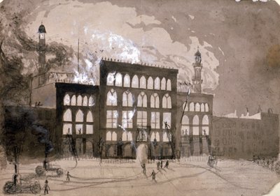 Fire at the Alhambra Theatre, Leicester Square, London by William Dickes