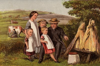 Industry: Family in the Countryside with Beehives by William Dickes