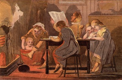 Saturday Night: a family reading and entertaining themselves in the evening by William Dickes
