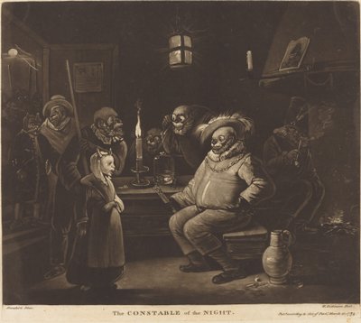 The Constable of the Night by William Dickinson after Egbert van Heemskerck