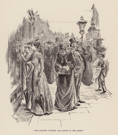 The country visitors are gaping at the shops (engraving) by William Douglas Almond