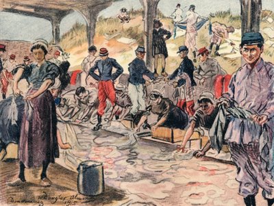 Washing for the Soldiers, Douarnenez, 1915 by William Douglas Almond