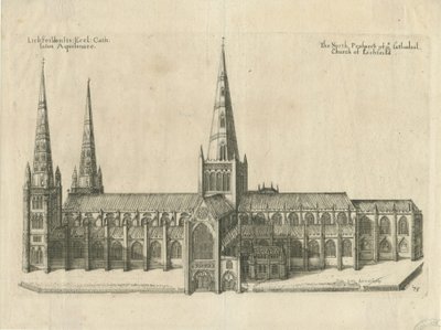 Lichfield Cathedral - South View by William Dugdale