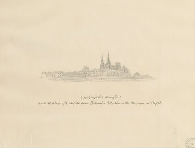 South West View of Lichfield Cathedral by William Dugdale