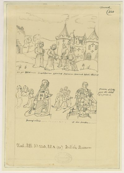 Tamworth Church - Window Glass: tracing in ink, nd [?17th cent] by William Dugdale