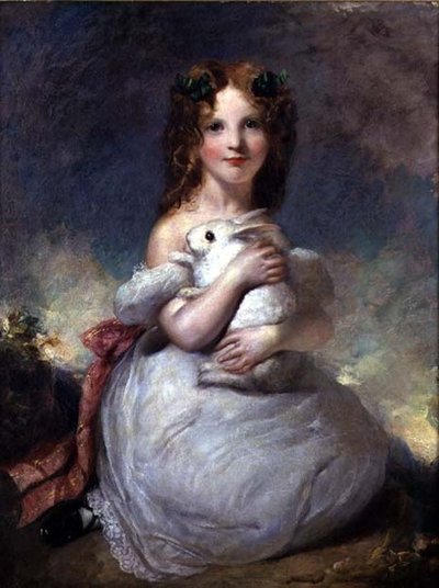 Portrait of Dora Louisa Grant Holding a Rabbit by William Dyce