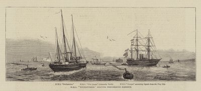 HMS Enchantress leaving Portsmouth Harbour by William Edward Atkins