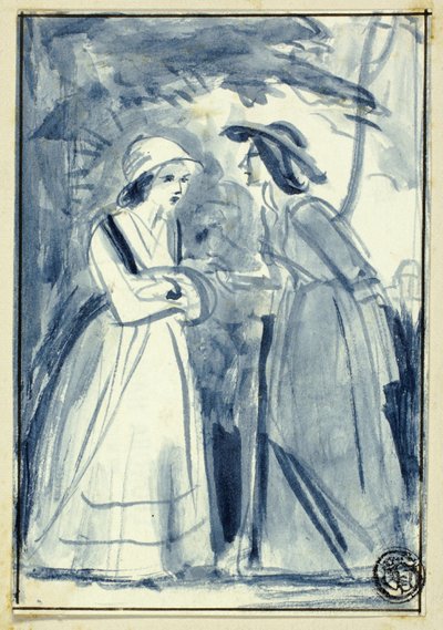 Two Women in Late 18th Century Dress by William Edward Frost