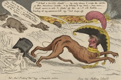 The Corsican Bloodhound Beset by the Bears of Russia, March 7 by William Elmes