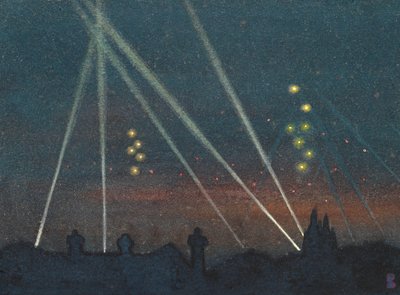 Searchlights During a Bombing Raid by William Ernest Buchanan