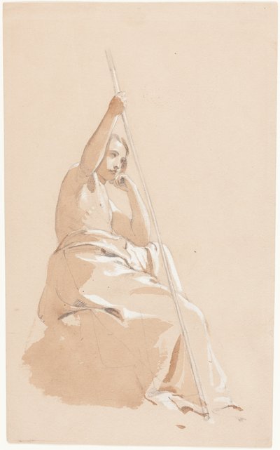 Seated Youth with a Staff by William Etty
