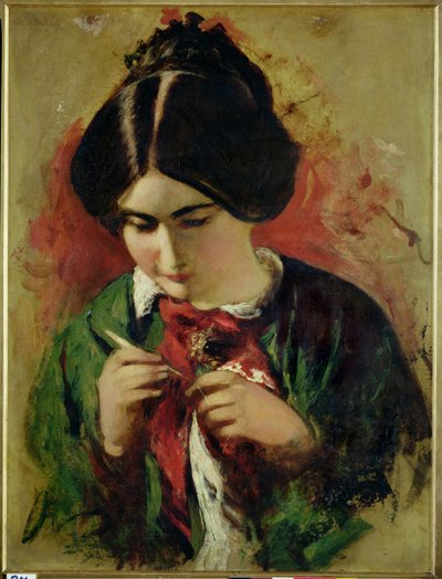 Study for the Crochet Worker, Miss Mary Ann Purdon by William Etty