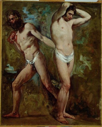 Two Standing Male Nudes by William Etty