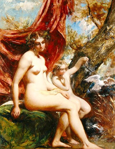 Venus and Cupid with a Dove by William Etty