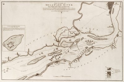 The Course of Delaware River from Philadelphia to Chester, North America by William Faden