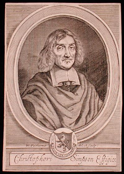 Portrait of Christopher Simpson (c.1605-69) by William Faithorne