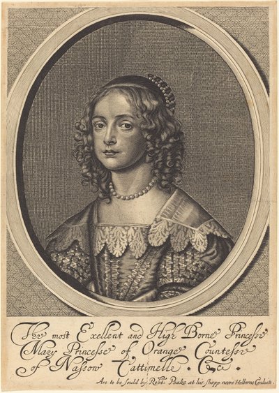 Mary, Princess of Orange by William Faithorne after Sir Anthony van Dyck