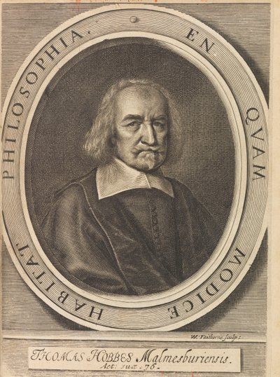 Portrait of Thomas Hobbes, 1588-1679, 1642 by William Faithorne the Elder