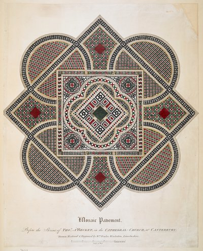 Mosaic Pavement Before the Shrine of Thomas A Becket in the Cathedral Church at Canterbury by William Fowler