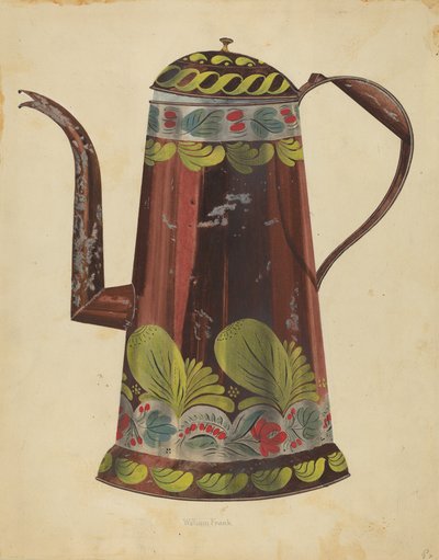 Toleware Tin Coffee Pot, c. 1937 by William Frank