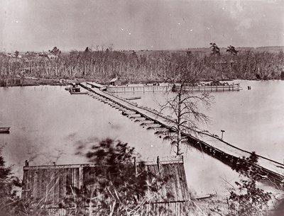 Pontoon Bridge, Broadway Landing, Appomattox River, 1861-65 by William Frank Browne