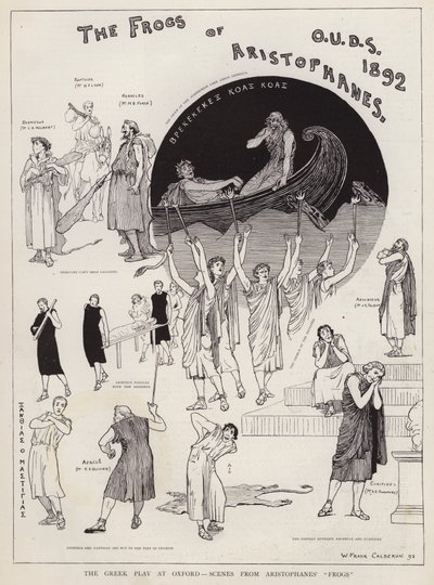 Scenes from a production of Aristophanes