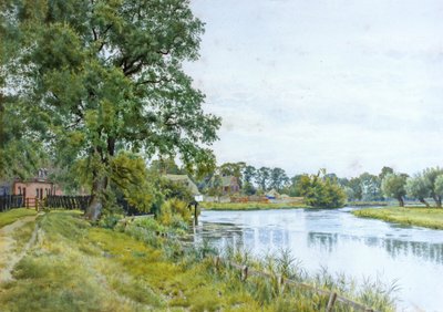 On the Ouse at Hemingford Grey, with the Manor House in the Distance by William Fraser Garden