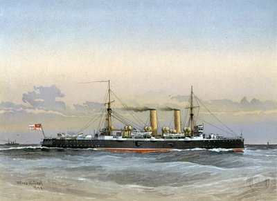 HMS Blenheim, Royal Navy 1st Class Cruiser by William Frederick Mitchell