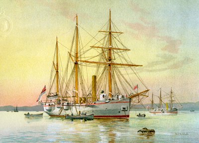 HMS Bramble, Royal Navy 1st Class Gunboat by William Frederick Mitchell