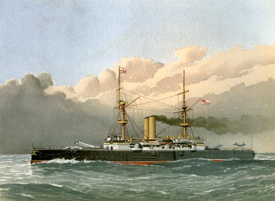 HMS Royal Sovereign, Royal Navy 1st Class Battleship, c1890-c1893 by William Frederick Mitchell