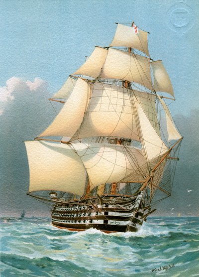 HMS Victoria, Royal Navy 121 gun warship, c1859 by William Frederick Mitchell