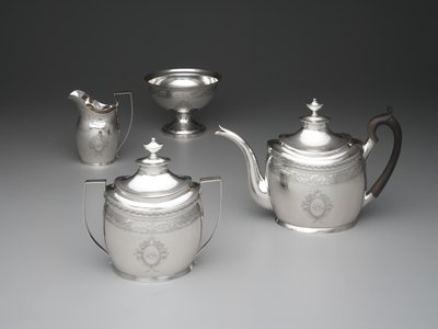 Teapot, Creamer, Waste Bowl and Sugar Bowl by William Garret Forbes