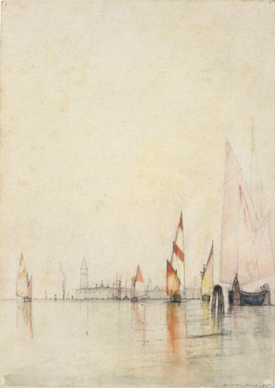 Boats on the Lagoon, Venice by William Gedney Bunce
