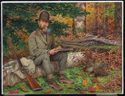 Self-Portrait in Hunting Gear by William George Richardson Hind