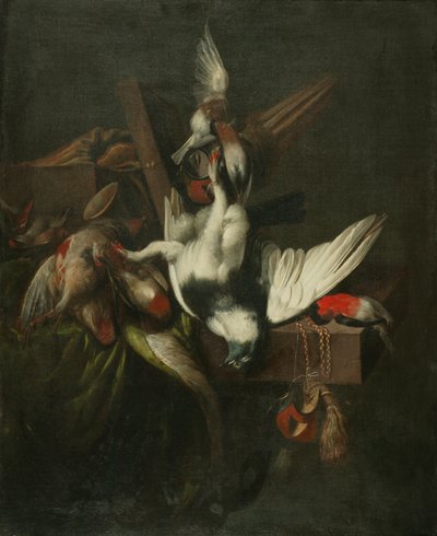 Still Life with Dead Pigeon, Finches and Falcons
