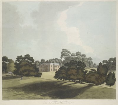 Figures and a Horse in Parkland; Vinters House in the Middle Ground; Trees Throughout the Scene by William Green
