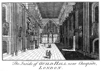 The Inside of Guild Hall Near Cheapside, London by William Griggs