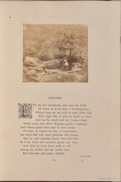 Boy with a fishing pole and a creel, England by William Grundy