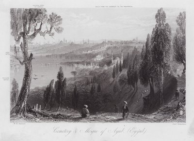 Cemetery and Mosque of Ayub, Eyyub (engraving) by William H. Bartlett