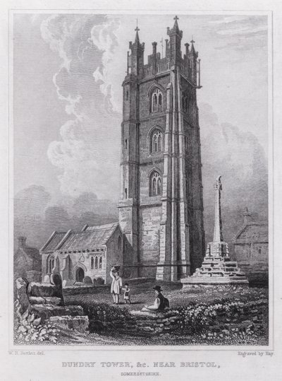 Dundry Tower, near Bristol, Somersetshire by William H. Bartlett