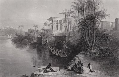 Scene on the River Nile at Philae, Above Syene by William H. Bartlett