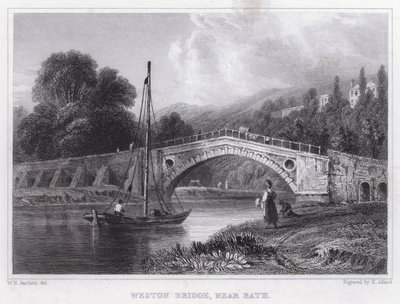Weston Bridge, near Bath by William H. Bartlett