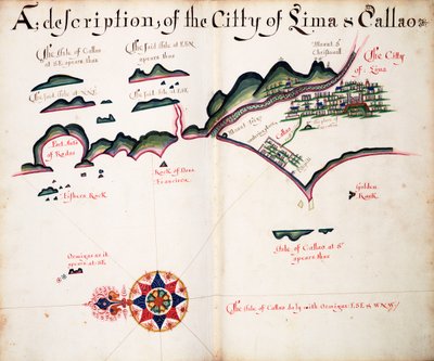 Map of Lima and Callao by William Hack