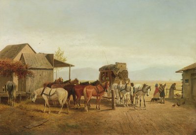 California Stagecoach Halt by William Hahn
