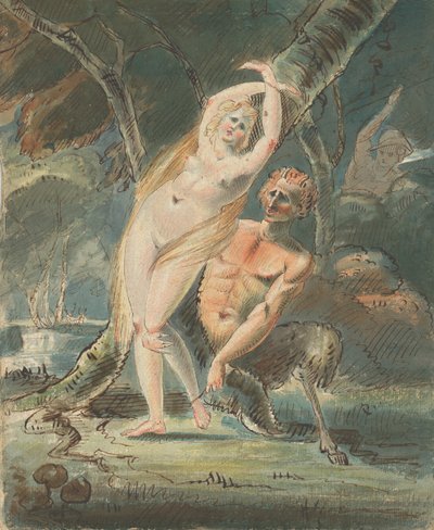 Amymone with a Lecherous Satyr by William Hamilton