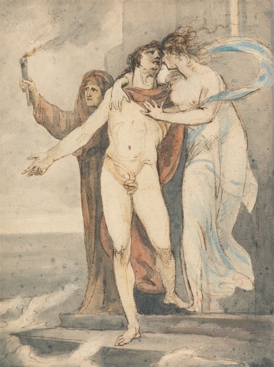 Leander Taking Leave of Hero Before Swimming Back Across the Hellespont by William Hamilton