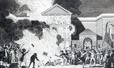 The Devastations occasioned by the Rioters of London firing the New Gaol of Newgate and burning Mr. Akerman