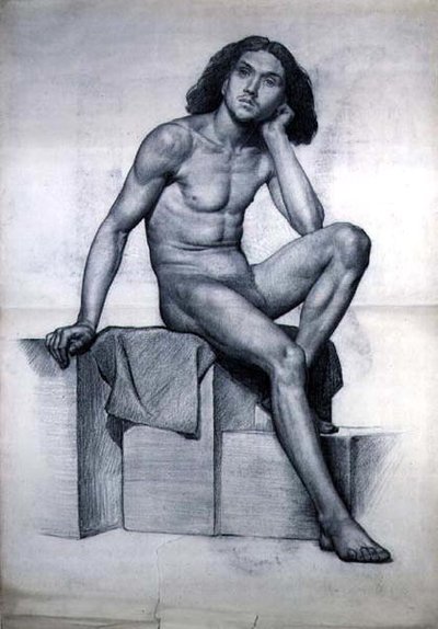 Study of a Nude Model Seated by William Hamo Thornycroft